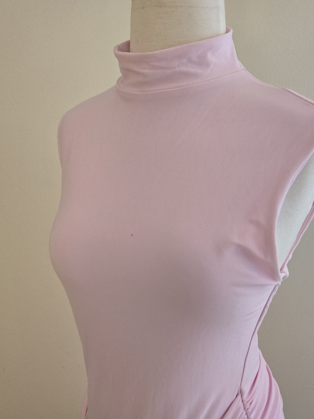 Club L London Soft Pink Gathered Draped Maxi Dress
